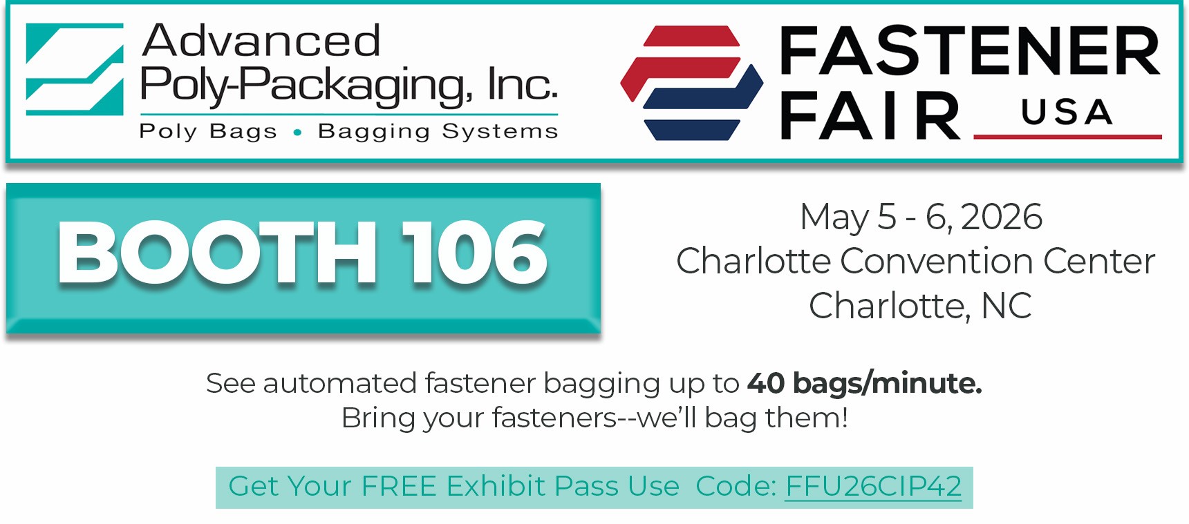 Advanced Poly-Packaging to Exhibit Counting and Bagging Systems at Fastener Fair USA 2026