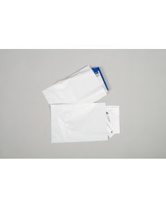 8 x 10 x 1.5 mil, Non-printed, Comb. (DSWS):  Front - White Opaque LLDPE (Medical), Back - Clear LLDPE (Medical)