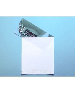 8.5 x 10.5 x 3 mil,  Nonprinted, Comb. (DSWS):  Front - White Opaque LLDPE, Back - Clear LLDPE. Bag Type: Pre-opened Bags on Rolls